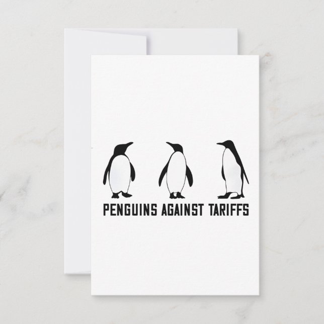 Penguins Against Tariffs Anti Trump Taxesx Politcs Thank You Card (Front)
