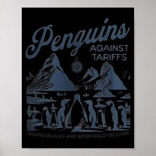 Penguins Against Tariffs Heard Island Funny Trump Poster