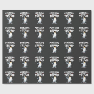 Penguins Against Trump Anti Trump Resist Tarrifs Wrapping Paper