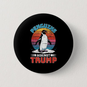 Penguins Against Trump Penguin Flippers Up Anti Tr 6 Cm Round Badge