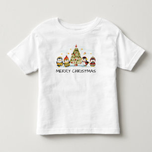 Penguins and Christmas Tree Toddler T-Shirt