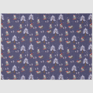 Penguins and Christmas Trees Tissue Paper