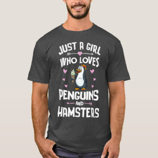 Penguins And Hamsters Cute Gift for Girls Women T-Shirt