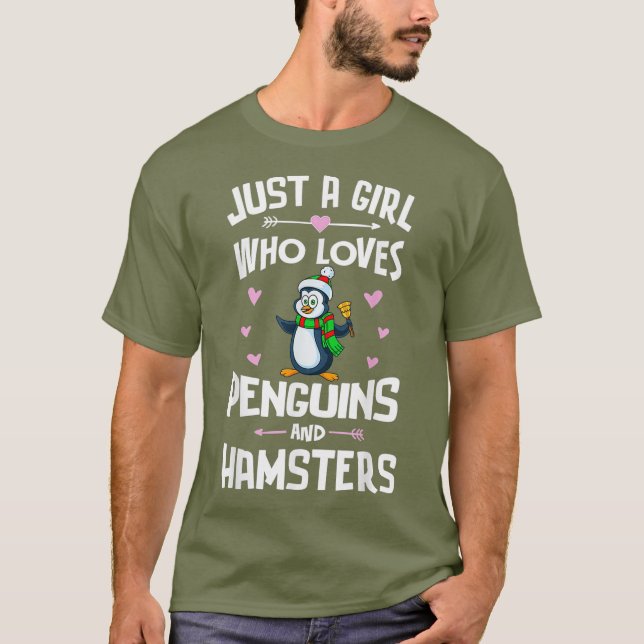 Penguins And Hamsters Shirt Gift Girls Women (Front)