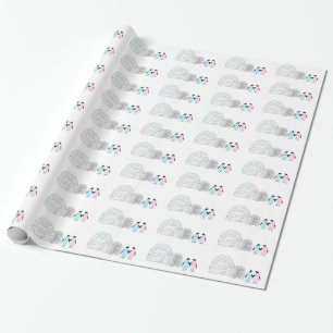 Penguins and igloo wrapping paper