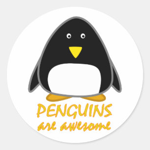 Penguins are Awesome Classic Round Sticker