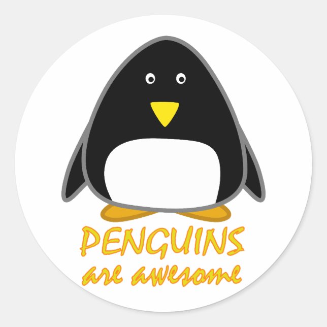 Penguins are Awesome Classic Round Sticker (Front)