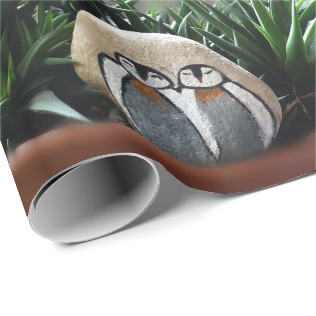 Penguins art  Photo Matte Wrapping Paper, 30" x 6' Paper (Roll Corner)