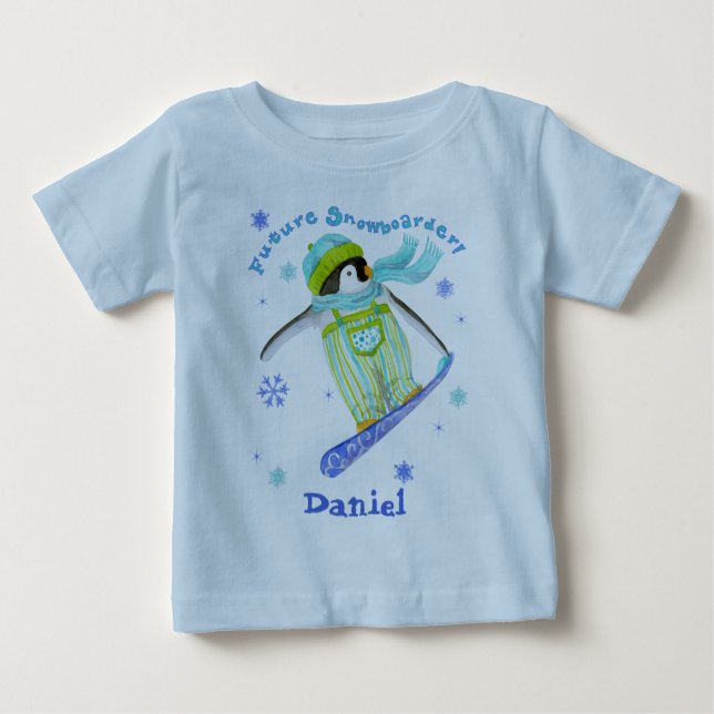 Penguins at Play, Snowboarder, Infant T-shirt (Front)