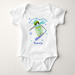 Penguins at Play, Snowboarder, Infant T-shirt Baby Bodysuit