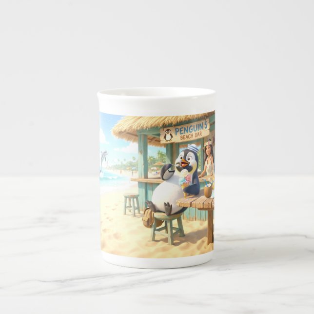 Penguin's Beach Bar Bone China Mug (Front)