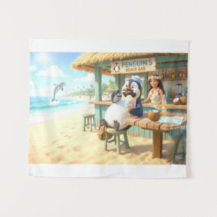 Penguin's Beach Bar Tapestry