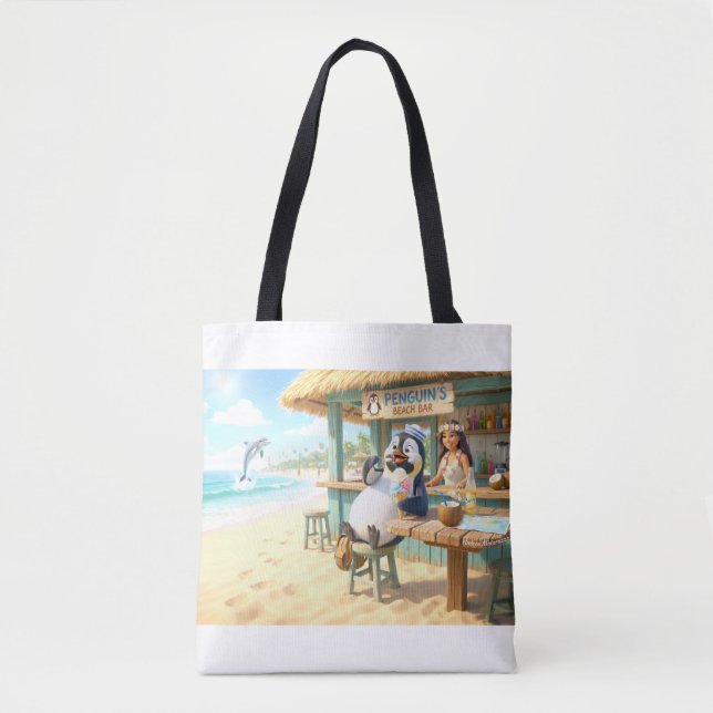 Penguin's Beach Bar Tote Bag (Front)