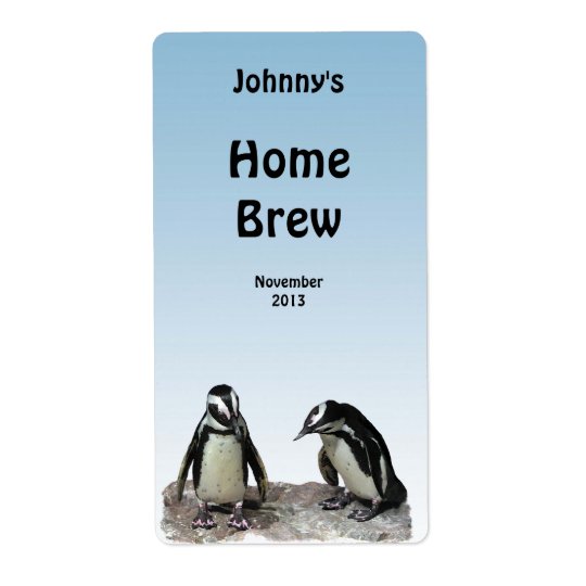 Penguins Beer Label Shipping Label