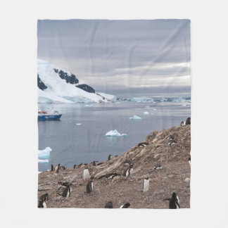 PENGUINS BESIDE SEA FLEECE BLANKET