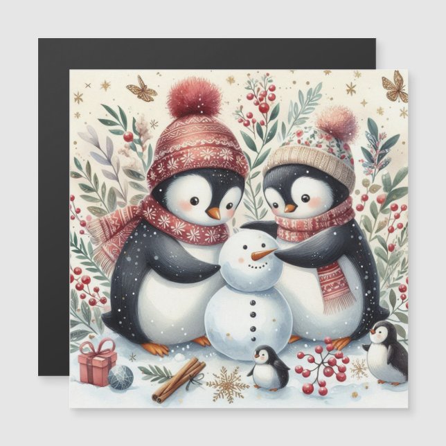 Penguins Building A Snowman (Front/Back)