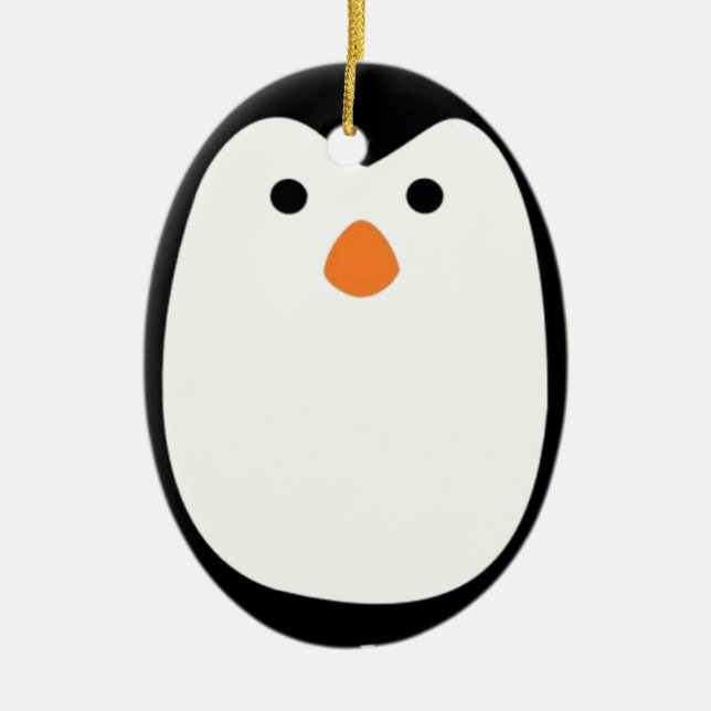 Penguins Ceramic Tree Decoration (Front)