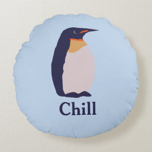 Penguins, chill round cushion
