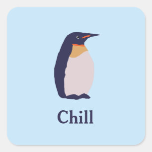 Penguins, chill square sticker