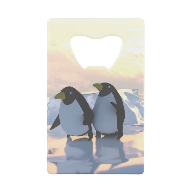  penguins chilling on an ice floe     (Front)