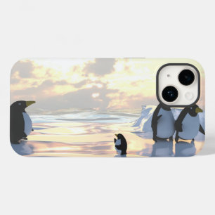  penguins chilling on an ice floe     Case-Mate iPhone 14 case