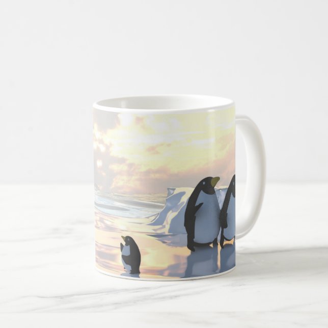  penguins chilling on an ice floe     coffee mug (Front Right)