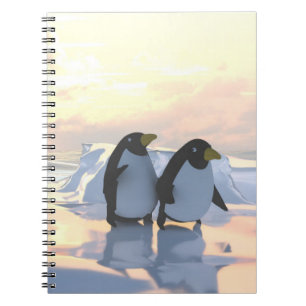 penguins chilling on an ice floe notebook