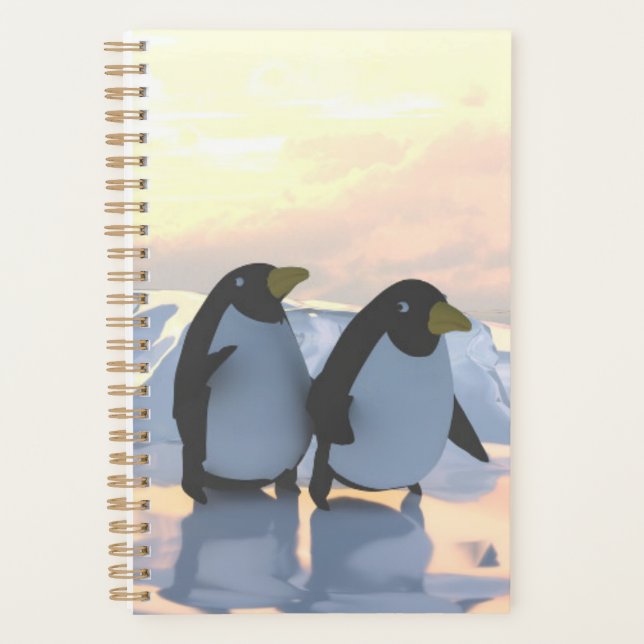  penguins chilling on an ice floe     planner (Front)