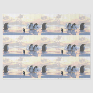 penguins chilling on an ice floe tissue paper