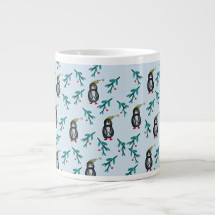 Penguins Christmas Art Large Coffee Mug