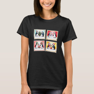 Penguins Christmas Postage Stamps Penguin Lovers H T-Shirt