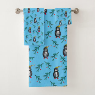 Penguins Christmas Time Towel Set