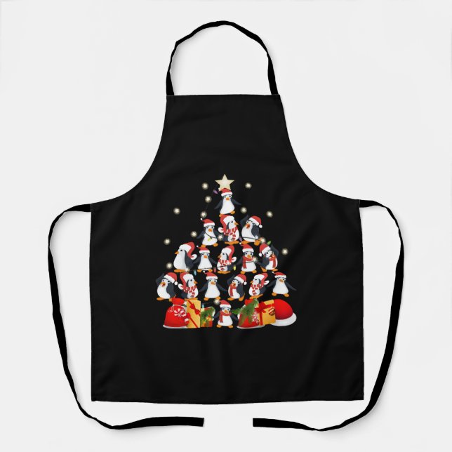 penguins Christmas Tree Apron (Front)