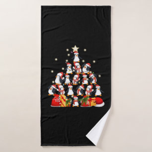 penguins Christmas Tree Bath Towel