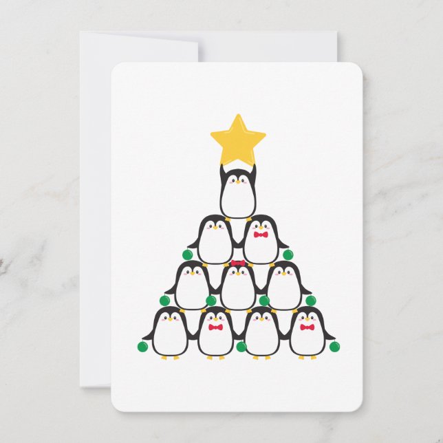 Penguins Christmas tree - Holiday Card (Front)