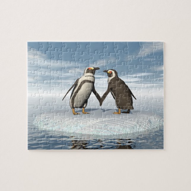 Penguins couple jigsaw puzzle (Horizontal)
