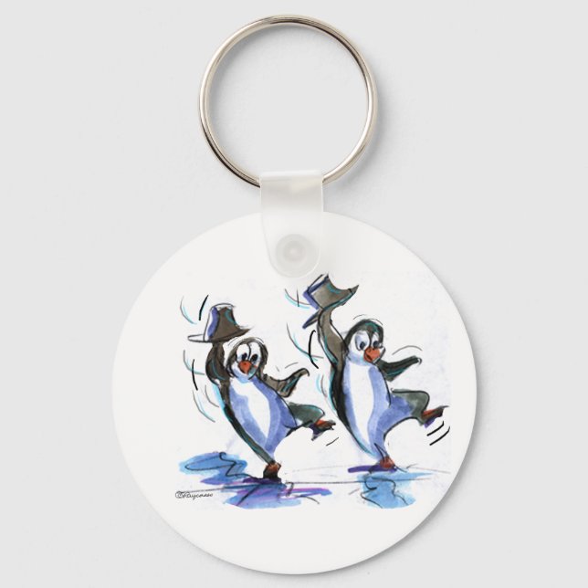 penguins dancing key ring (Front)