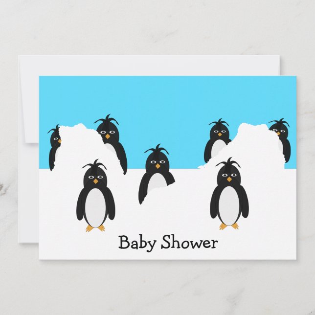 Penguins Design Baby Shower Invitation (Front)
