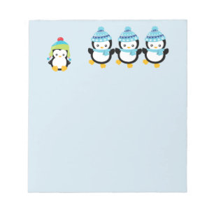 Penguins Dressed for Winter Notepad
