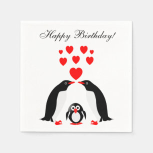 Penguins family napkin