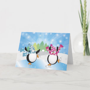 Penguins Figure Skating Card