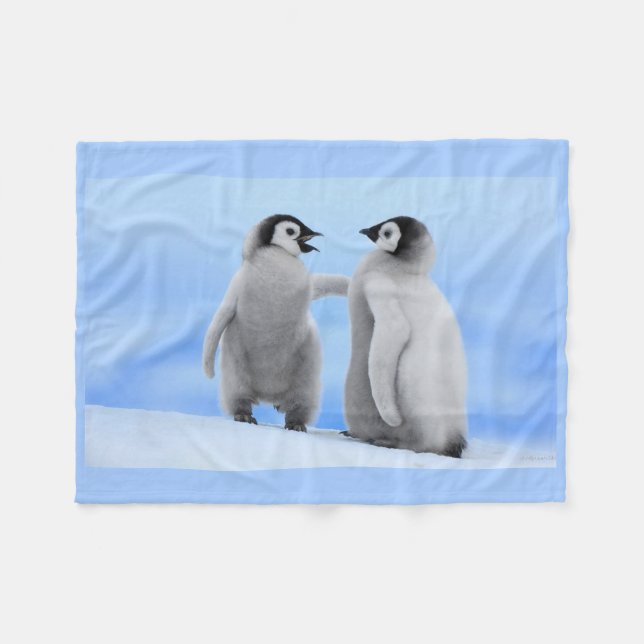 Penguins Fleece Blanket (Front (Horizontal))