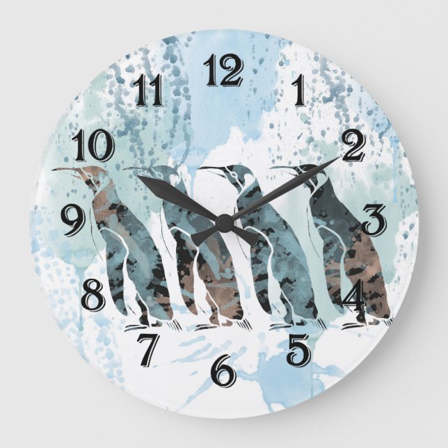 Penguins Friends Forever Large Clock (Front)