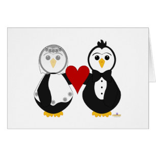 Penguins Getting Married Holding A Heart