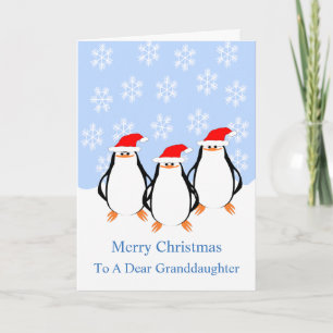 Penguins Granddaughter Christmas Holiday Card