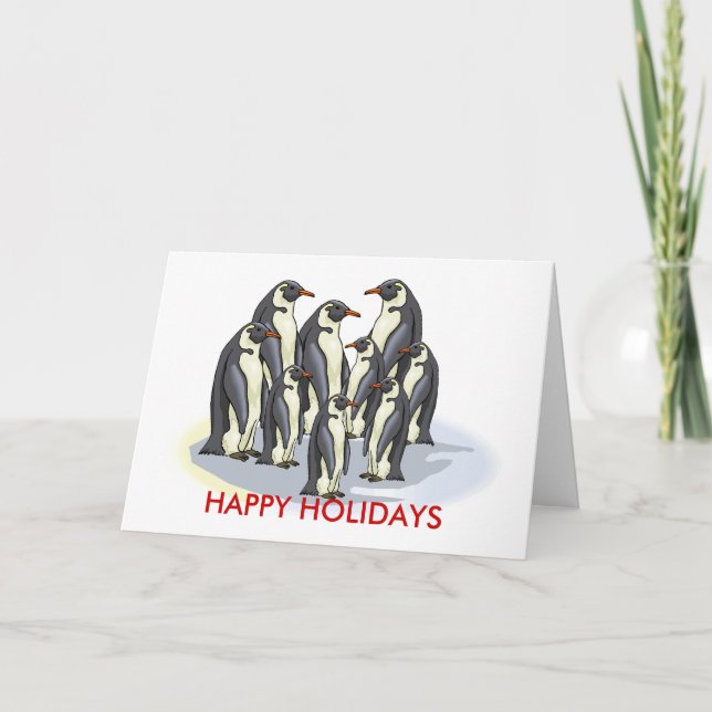 penguins, HAPPY HOLIDAYS Holiday Card (Front)