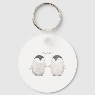 Penguins Happy Together Key Chain