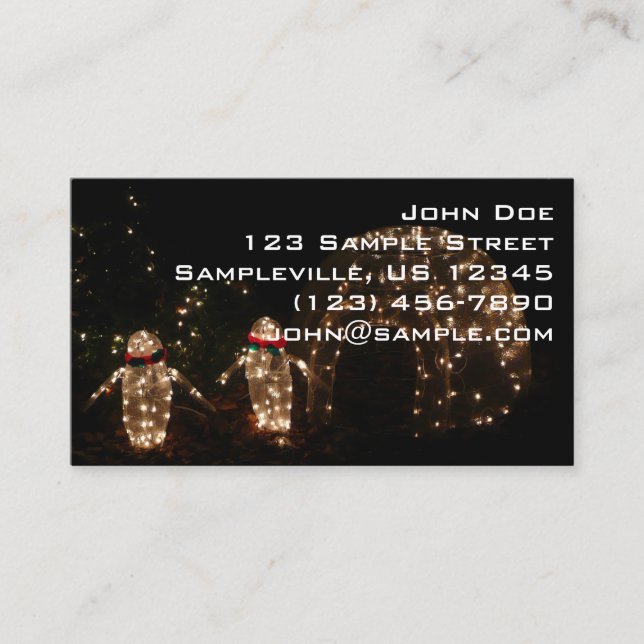 Penguins Holiday Light Display Business Card (Front)