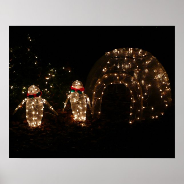 Penguins Holiday Light Display Poster (Front)