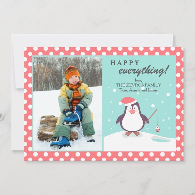 Penguin's Holiday Photo Card (Front)
